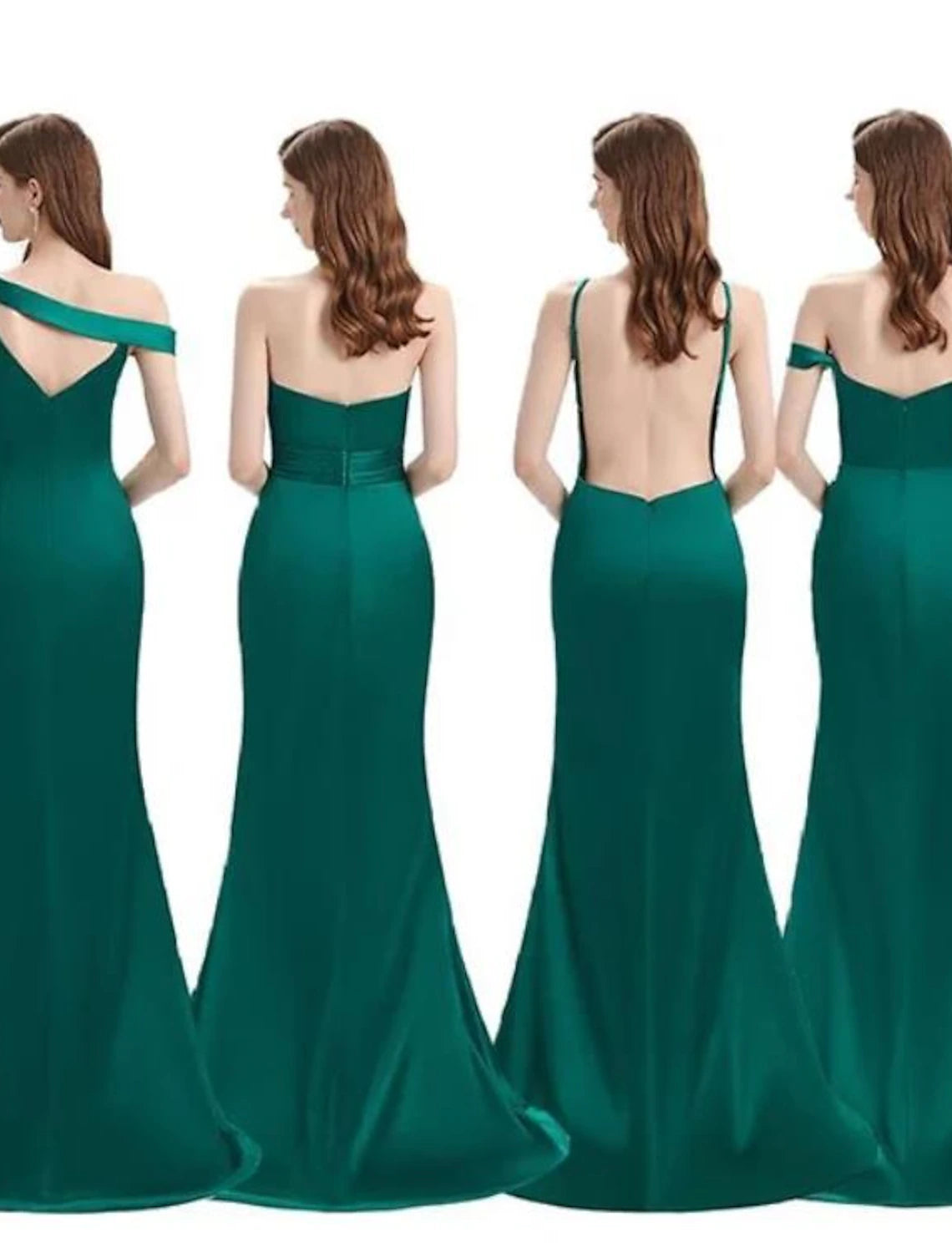 Wholesale A-Line Bridesmaid Dress Off Shoulder Sleeveless Sexy Sweep / Brush Train Charmeuse with Split Front